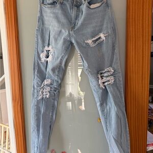 Forever 21 Light Blue Distressed Skinny Jeans
